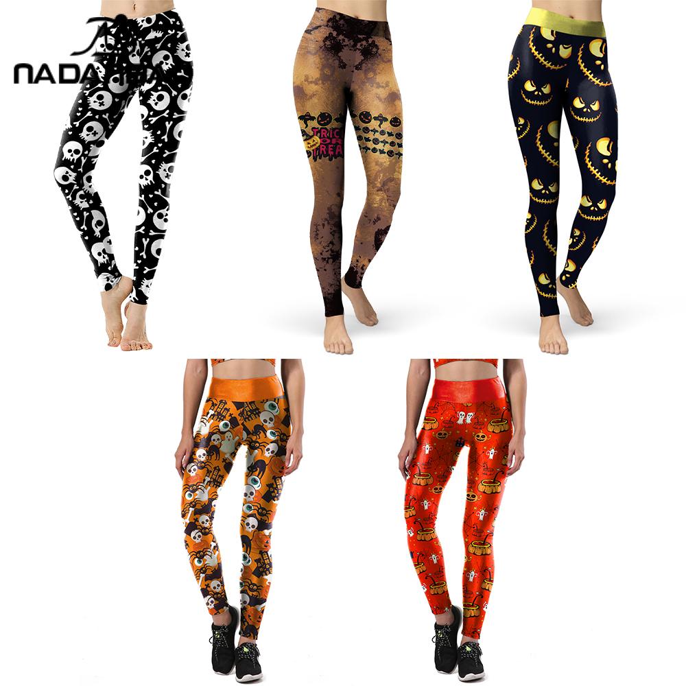 Yoga Fitness Holiday - Nadanbao Legging Wanita Motif Hantu Tengkorak