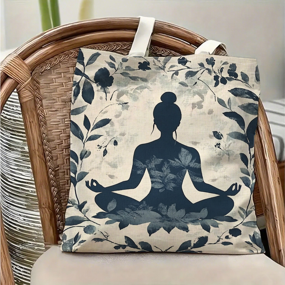 Yoga Fitness Holiday - 1 Buah Tas Bahu Kanvas Bertema