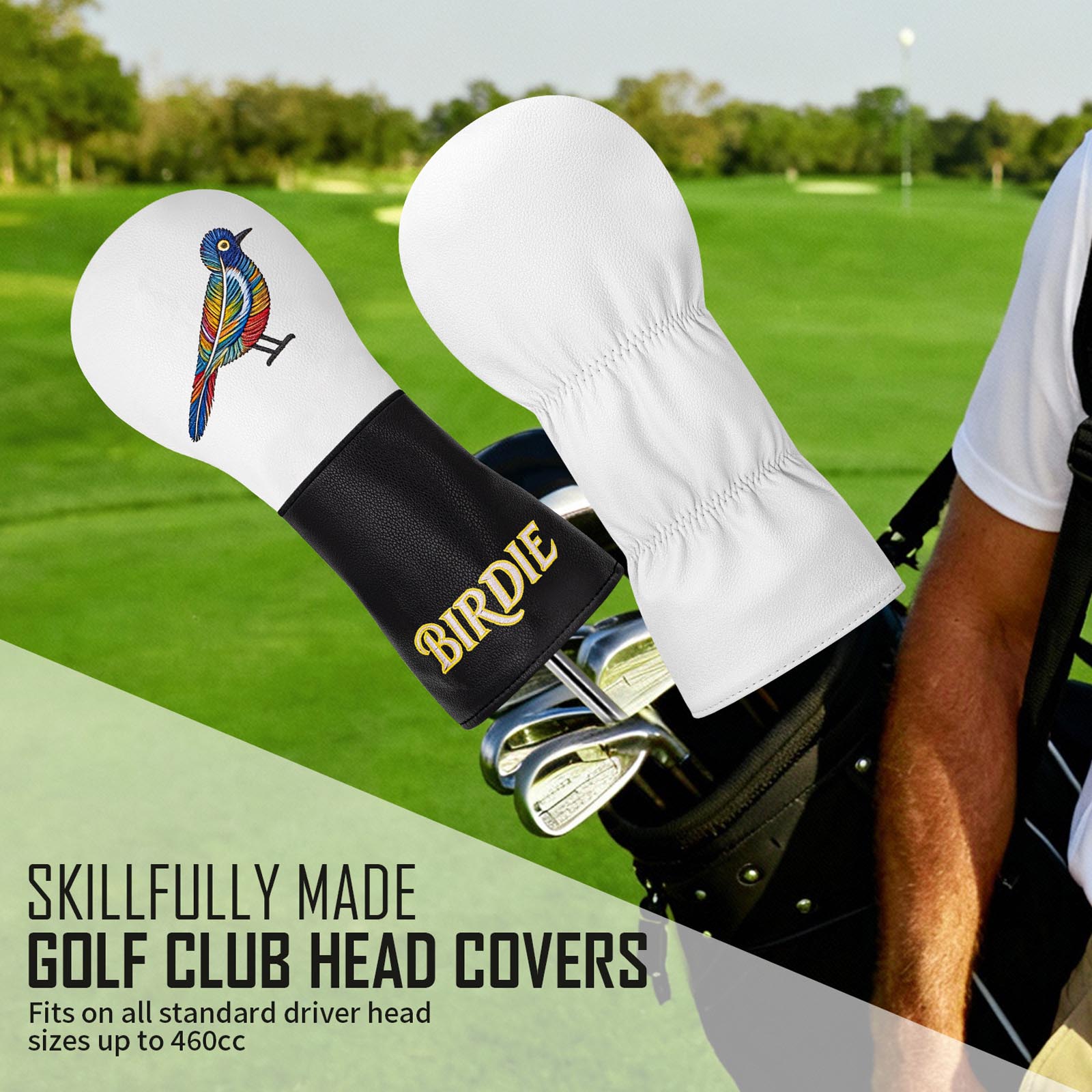Resistance Bands - Penutup Kepala Golf Bordir Burung Warna-warni