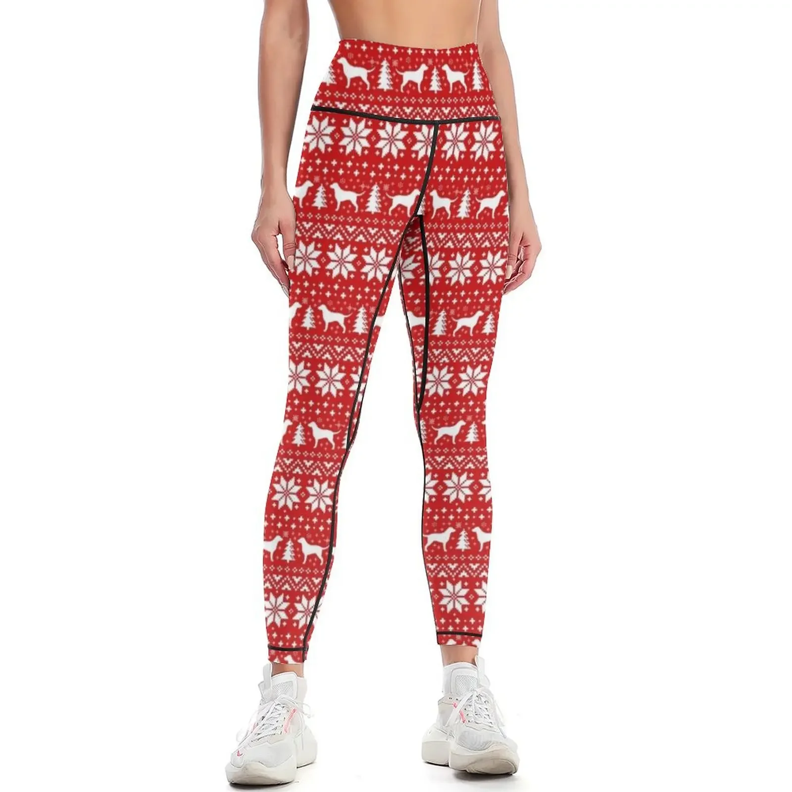 Yoga Fitness Holiday - Legging Pola Liburan Natal dengan Siluet