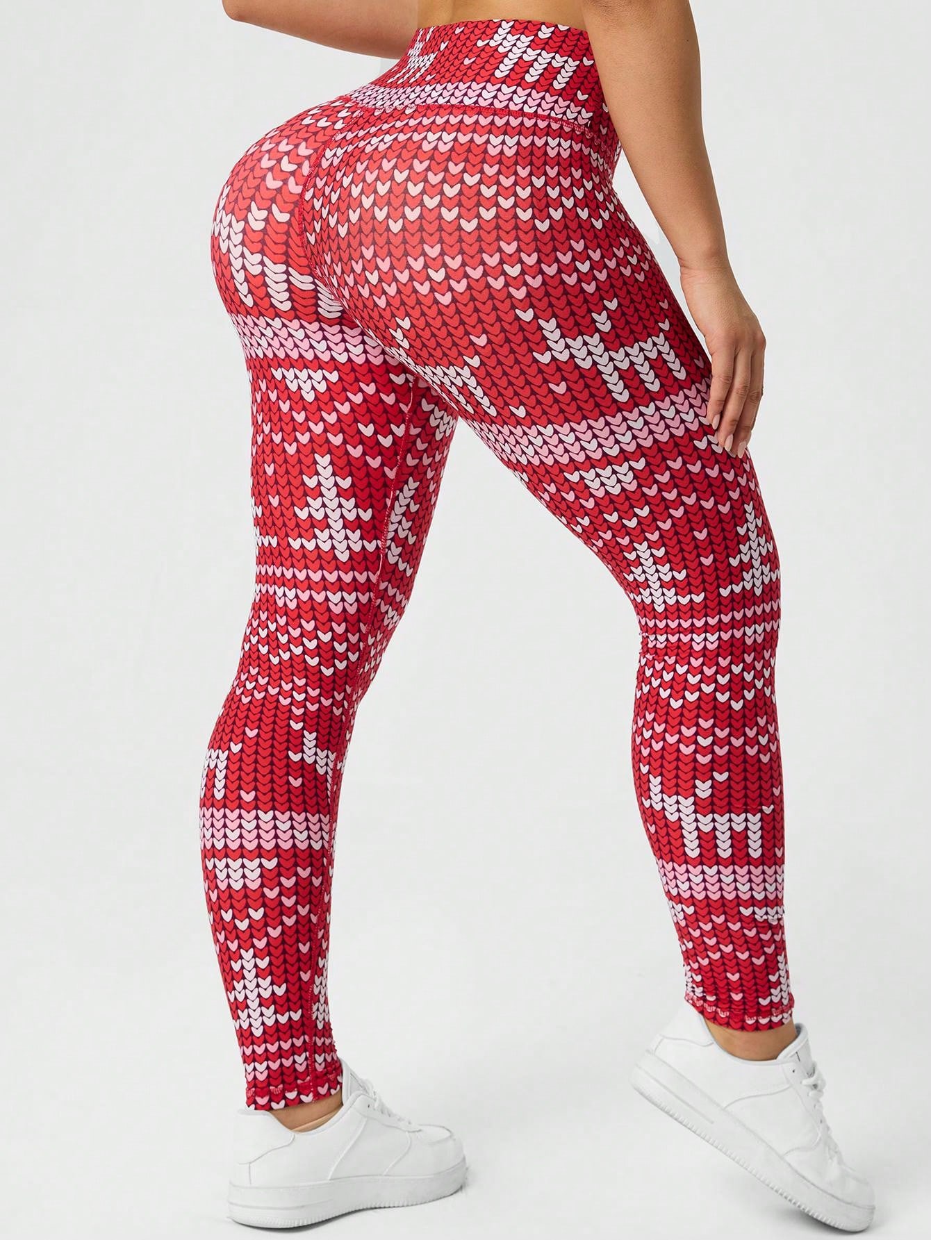 Legging Natal Wanita Bermotif  - Yoga Fitness Holiday ulasan dan harga