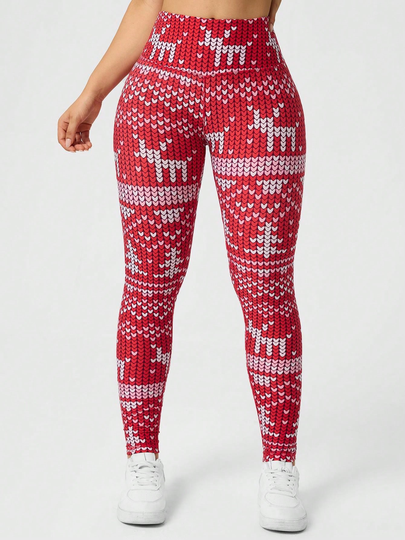 Legging Natal Wanita Bermotif  - Yoga Fitness Holiday ulasan dan harga