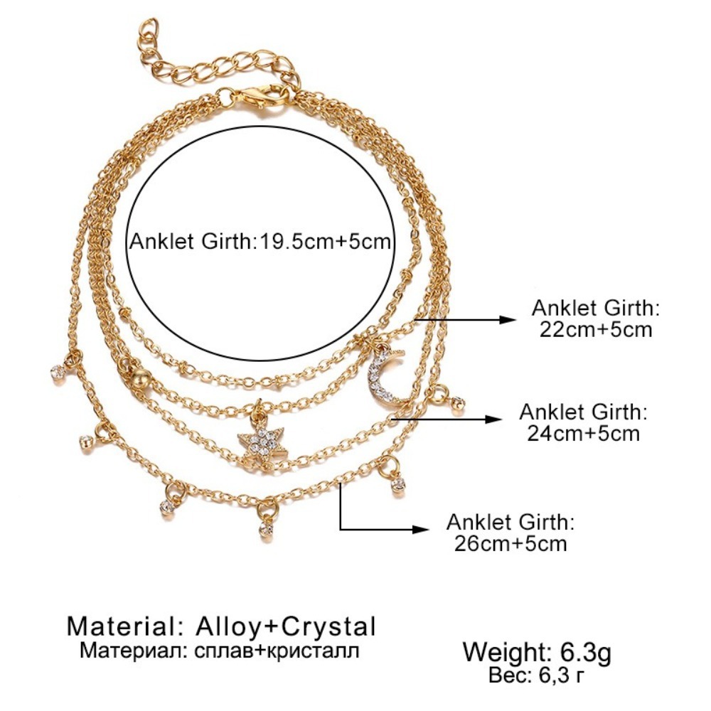 Satu Set Gelang Kaki Berlapis- - Yoga Fitness Holiday ulasan dan harga