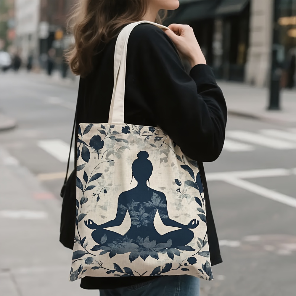 1 Buah Tas Bahu Kanvas Bertema - Yoga Fitness Holiday ulasan dan harga