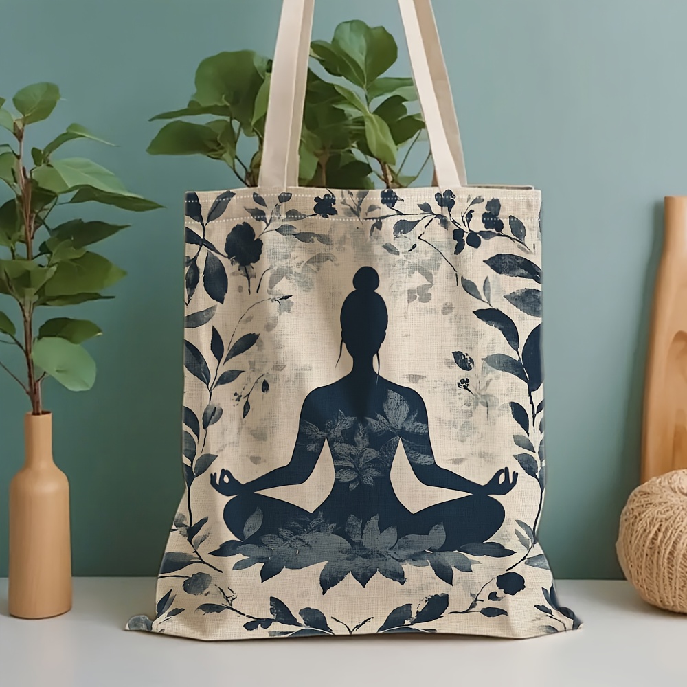 1 Buah Tas Bahu Kanvas Bertema - Yoga Fitness Holiday ulasan dan harga